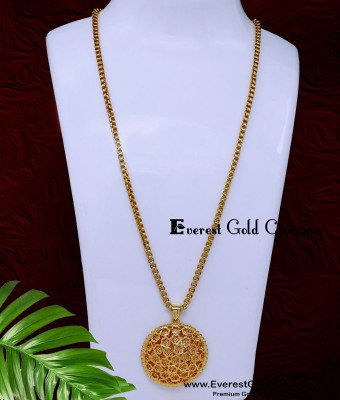 DCHN326 - Unique Gold Look Flower Design Dollar Chain for Women