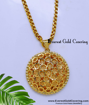DCHN326 - Unique Gold Look Flower Design Dollar Chain for Women