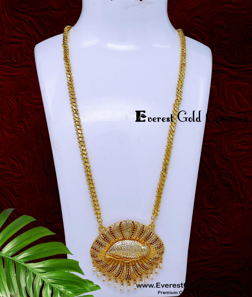 DCHN339 - Unique Full Stone Sangu Design Pendant Chain for Women
