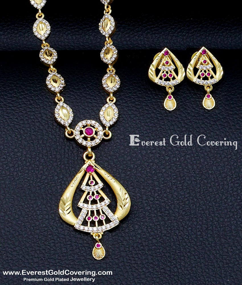 gold artificial pendant set online shopping