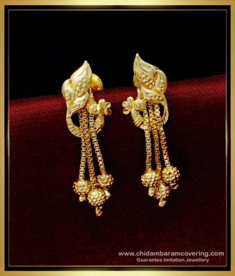 ERG1491 - Trendy Peacock Design Daily Use Earring One Gram Gold Jewellery Online