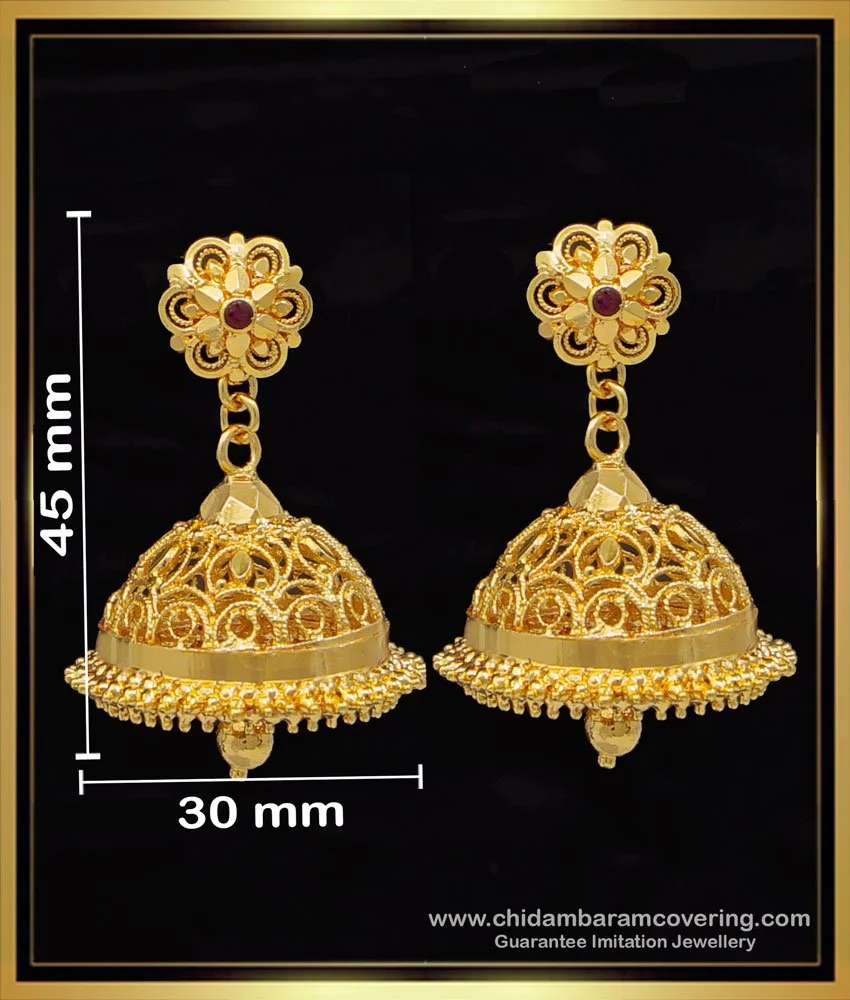 Buy Traditional Gold Model Jhumka Design Gold Earrings