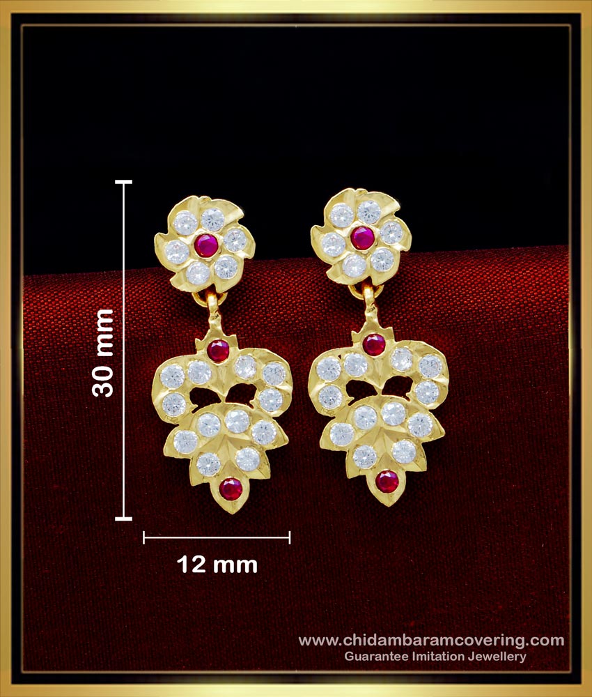 Traditional Gold Design Stone Impon Kammal Earrings