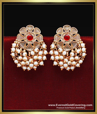 ERG2498 - premium quality antique earrings with white beads