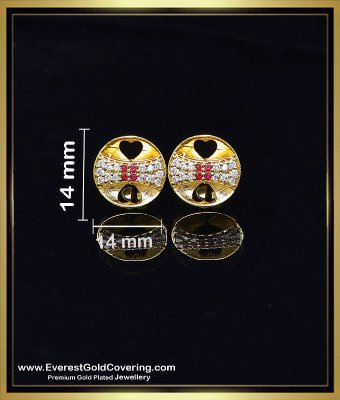 ERG2518 - 1 Gram Gold Daily Use Small Stone Stud Earrings