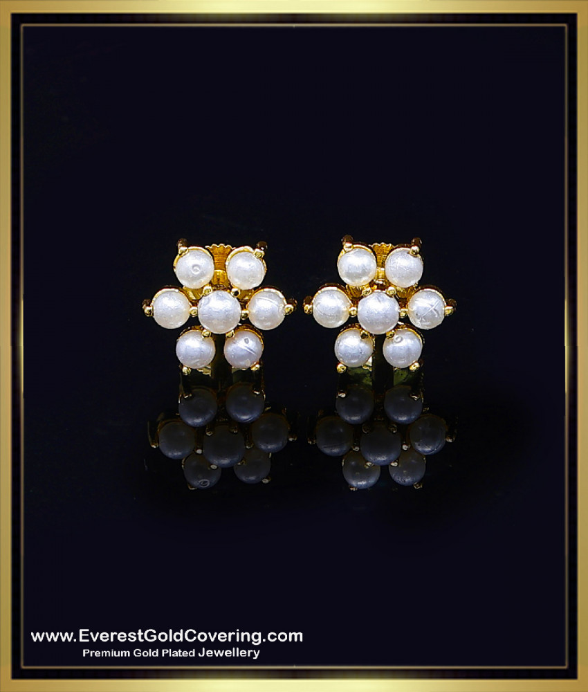 white pearl earrings