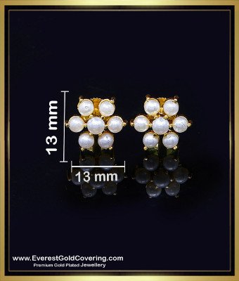 ERG2523 - Traditional Pearl Earrings Gold Designs for Women