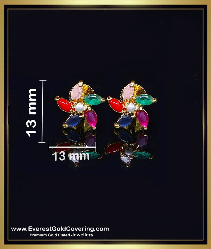 multi color stone earrings