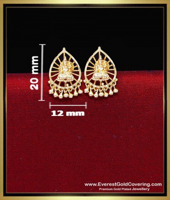 ERG2542 - 1 Gram Gold Plated Lakshmi Earrings Designs for Women