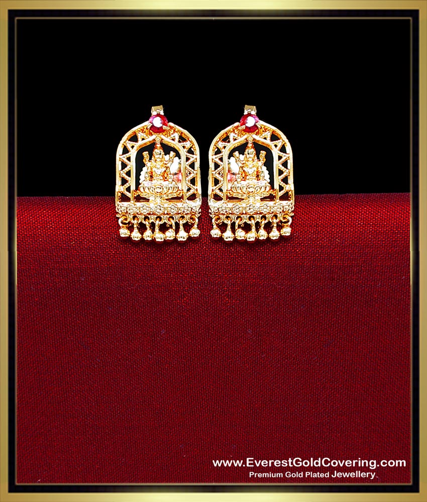 gold lakshmi studs