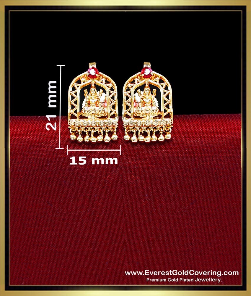 gold lakshmi studs