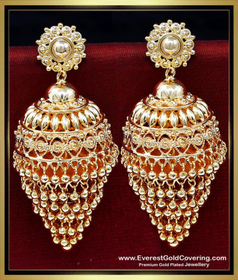 ERG2564 - Latest Grape Design Big Size Bridal Gold Jhumka Design