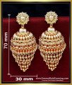 jhumka design gold earrings, traditional jhumkas online, 1 gram gold earrings online, gold plated jhumka earrings, jimikki kammal designs, bridal jhumkas online shoppin