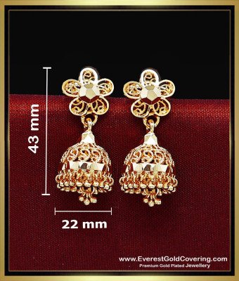ERG2605 - Gold Plated with Guarantee Daily Wear Jhumka Design
