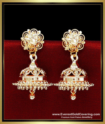 ERG2614 - Simple Daily Wear 1 Gram Gold Plated Jhumka Earrings