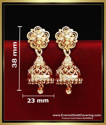 ERG2616 - Latest Daily Wear Small Jhumka Earrings Gold Design