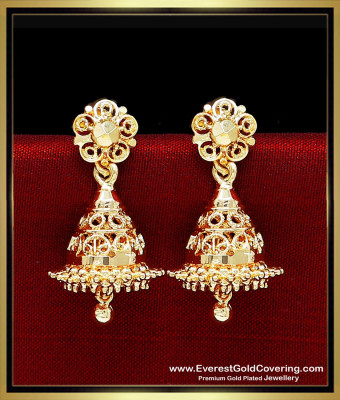 ERG2617 - Micro Gold Plated Lightweight Small Jhumkas for Daily Use