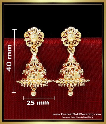 ERG2617 - Micro Gold Plated Lightweight Small Jhumkas for Daily Use