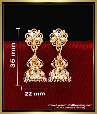 ERG2618 - New Model Gold Plated Small Jhumkas for Daily Wear