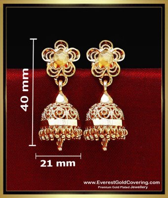 ERG2619 - Trendy Daily Wear Gold Covering Jhumkas for Women