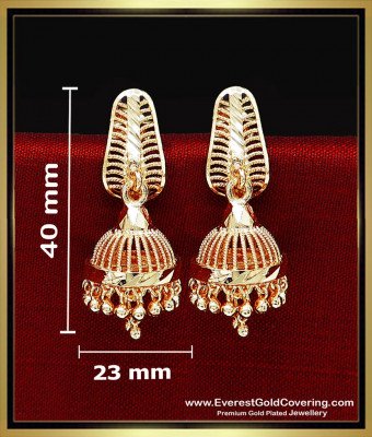 ERG2621 - New Traditional South Indian Gold Covering Jhumka Design
