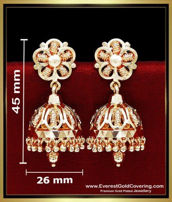 ERG2623 - South Indian Style Gold Design Jhumka Earrings Online