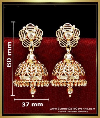 ERG2625 - Kerala Wedding Jimikki Kammal Gold Design for Bride