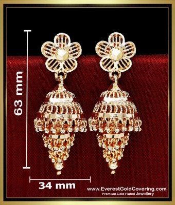 ERG2627 - Trendy 3 Step Jhumka Earrings Gold Plated Jewellery