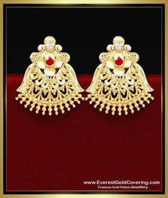 ERG2628 - 2 Gram Gold Forming Ad Stone Stud Earrings for Women