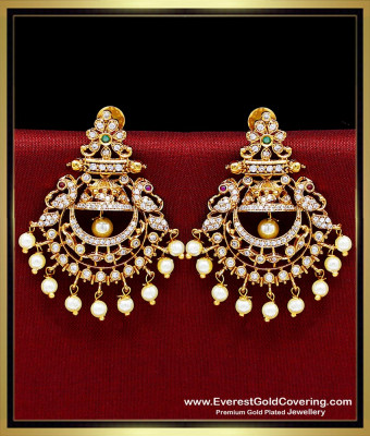ERG2642 - Latest Premium Matte Finish Ad Stone Peacock Earrings