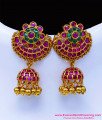 ruby stone finish jhumkas
