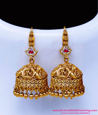 ERG2652 - Premium Quality Temple Antique Jhumka Earrings Online