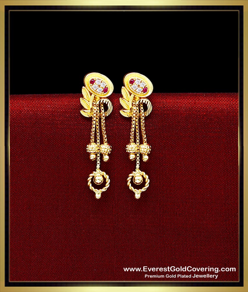 simple modern unique gold earrings design