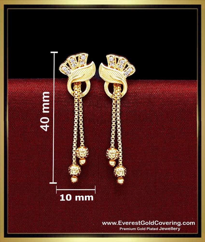 simple modern unique gold earrings design