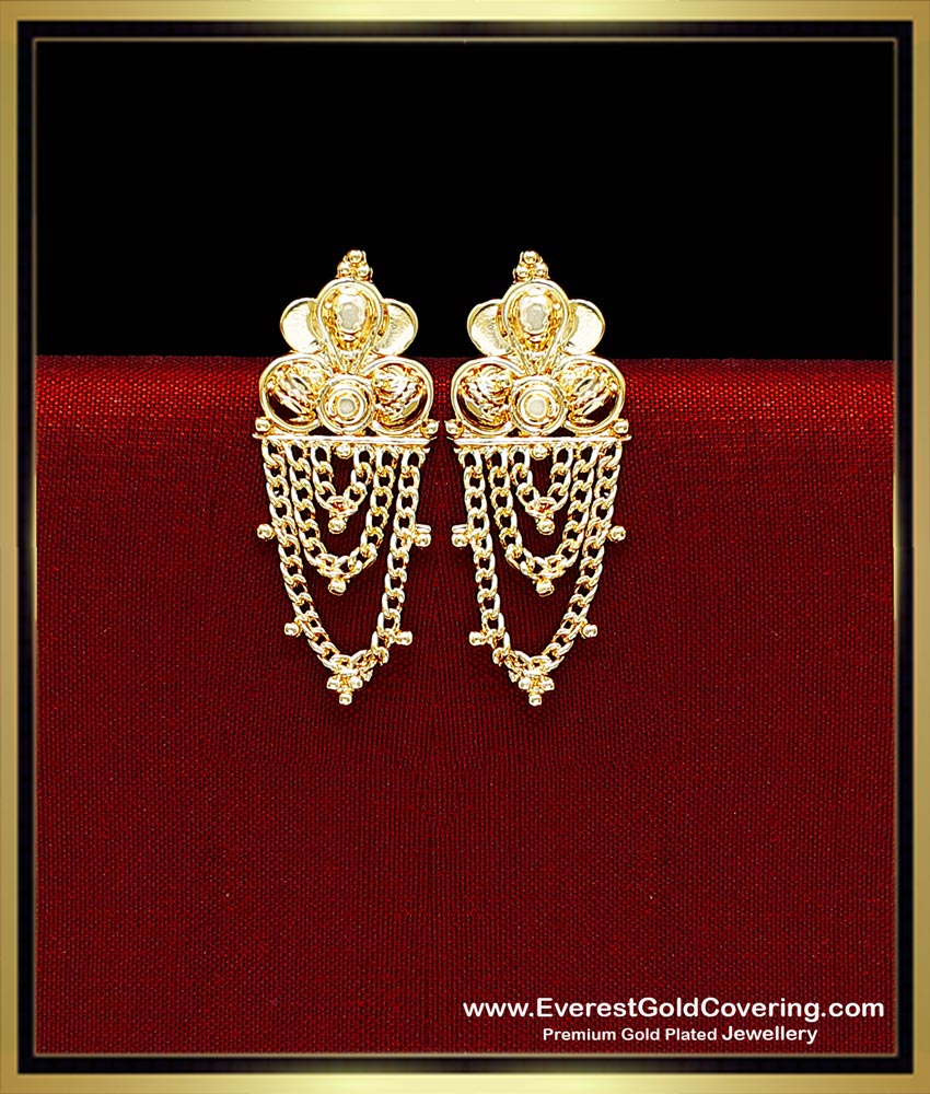 Gold Plated 1 Gram Gold Simple Daily Wear Earrings