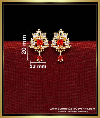 ERG2682 - 1 Gram Gold Ad Stone Stud Earrings Designs for Daily Use