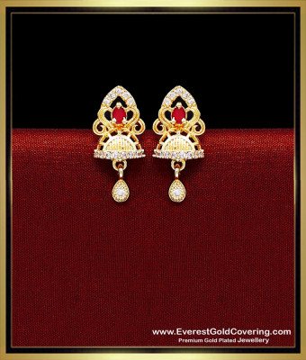 ERG2685 - Gold Plated Daily Wear Cubic Zirconia Stone Earrings