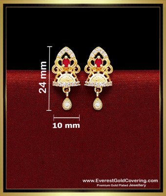 ERG2685 - Gold Plated Daily Wear Cubic Zirconia Stone Earrings