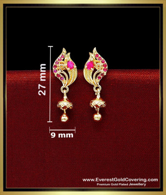 ERG2686 - New Model Ruby Cubic Zirconia Earrings Studs Online