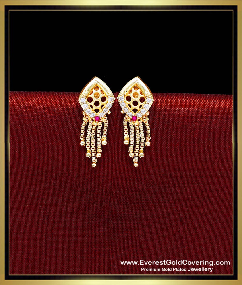 gold earrings designs for daily use tops