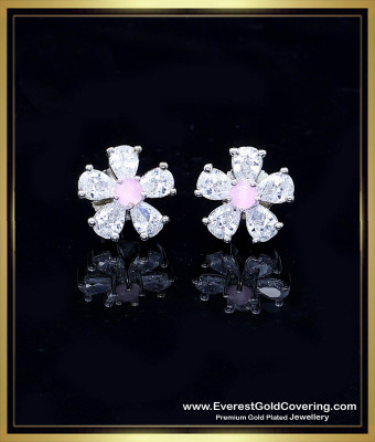 ERG2708A - Beautiful Artificial Diamond White Gold Stud Earrings