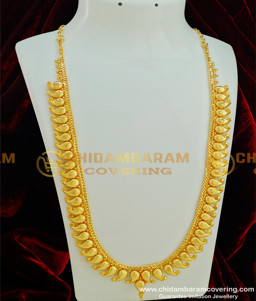 HRM284 - Beautiful Big Size Mango Haram Light Weight Long Haram Design Imitation Jewellery