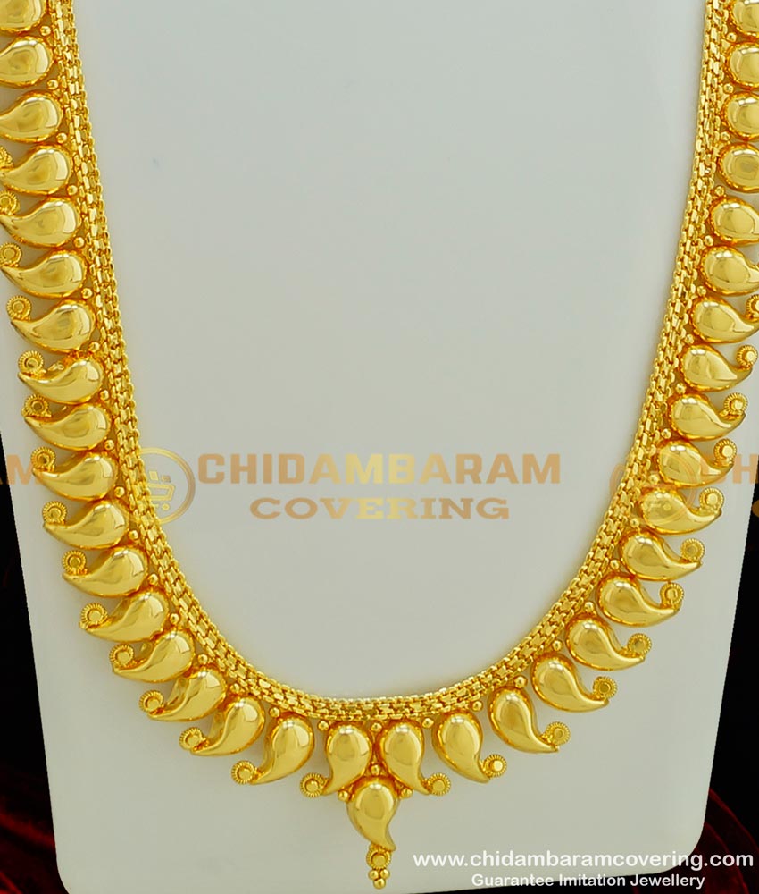HRM284 - Beautiful Big Size Mango Haram Light Weight Long Haram Design Imitation Jewellery