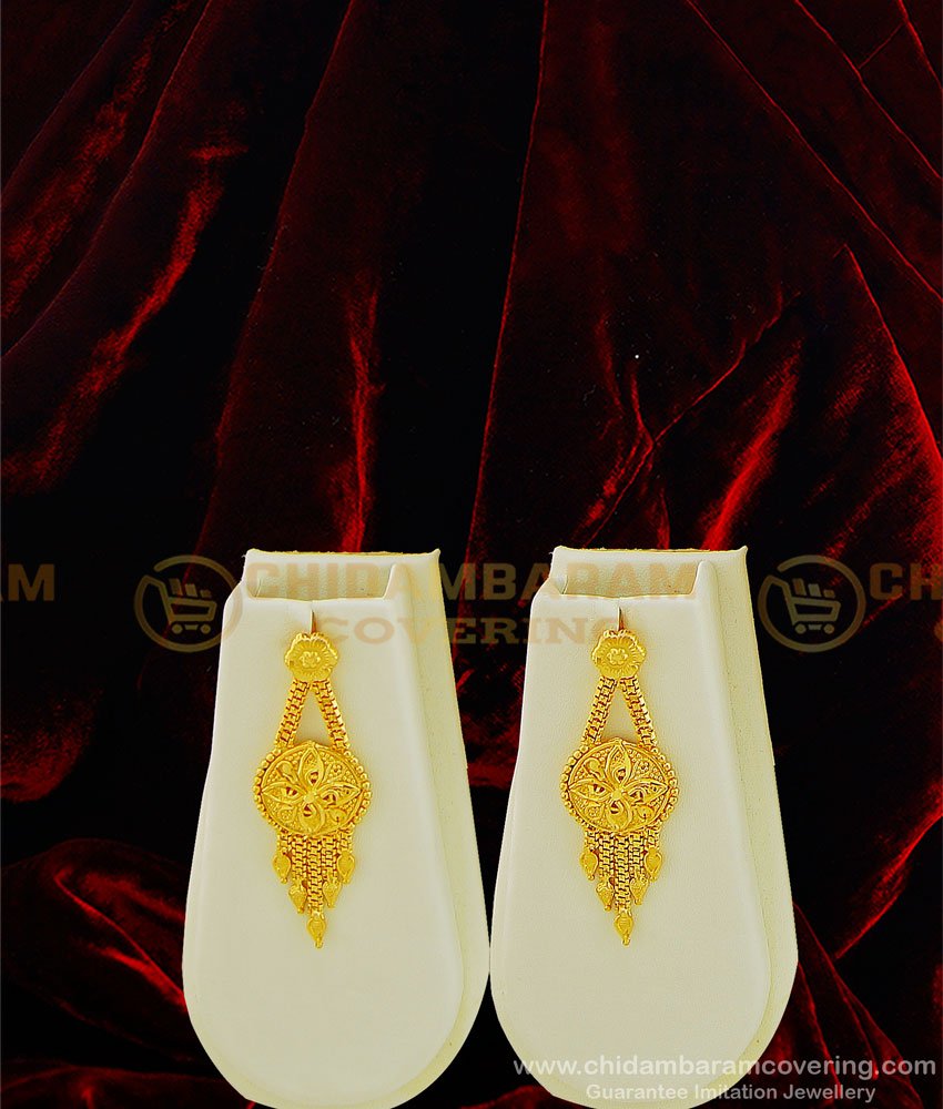 HRM447 - Real Gold Look Wedding Haram 1 Gram Gold Forming 3 Step Haram Necklace with Earring Set Online