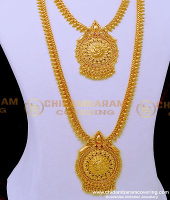 HRM773 - One Gram Gold Flower Design Imitation Haram Necklace Buy Online 