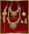 Bridal Jewellery Lakshmi Pendant Green Beads Haram