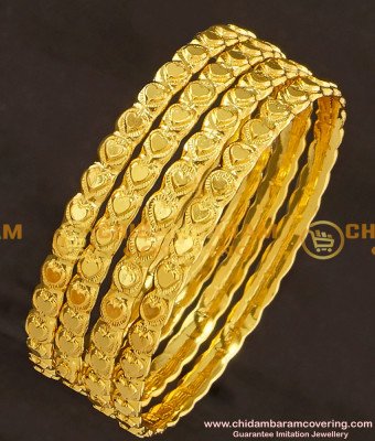 KBL022 - 1.08 Size New Born Baby Bangle Heart Design Daily Wear Bangles For 3 - 6 Months