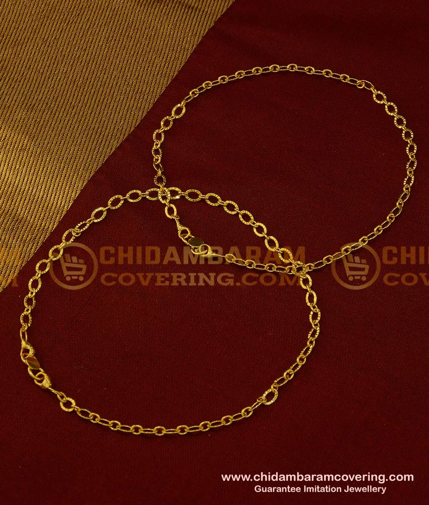 Buy Beautiful Light Weight Designer Payal Link Chain Anklet One Gram ...