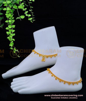 ANK101 - 10.5 Inches One Gram Jewellery New Anklet Design Light Weight Indian Daily Wear Payal Online