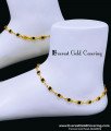 Latest Gold Plated Black Stone Anklet Design Online